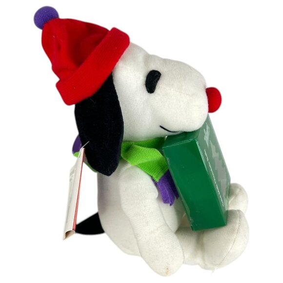Whitmans Peanuts Snoopy Plush Holding Chocolates Box Wearing Winter Hat & Scarf - Picture 2 of 6